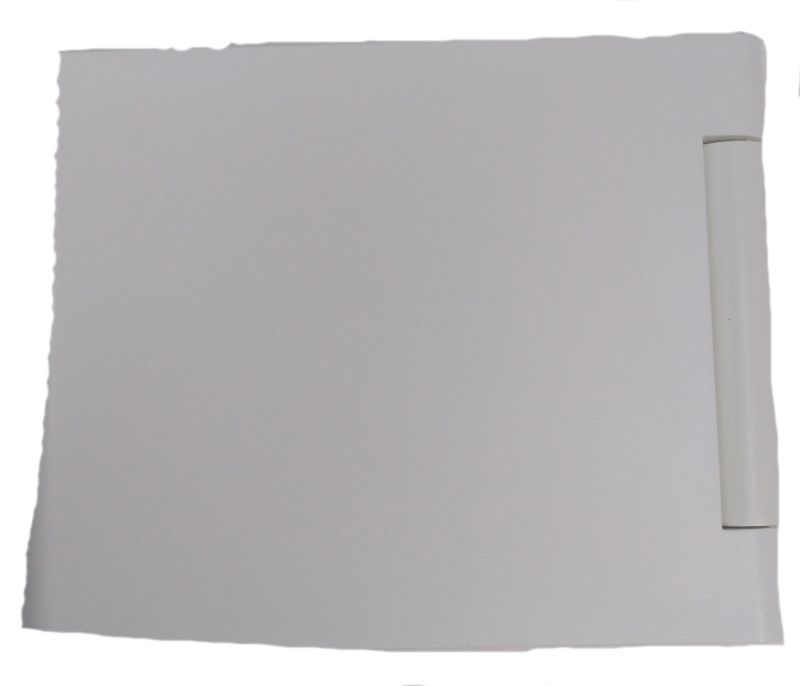 Weiße Kartell Bookworm Buchstütze: Nahaufnahme der modernen, minimalistischen Buchstütze für Bücherregale.